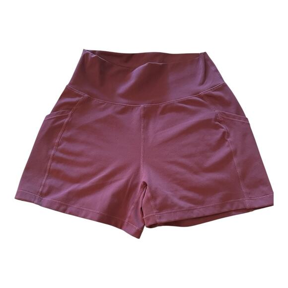 Alphalete womens small Surface Pocket Shorts Violet high waisted activewear - Picture 2 of 8